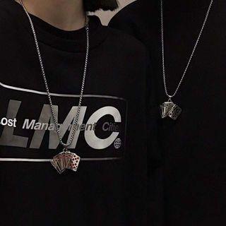 Couple Matching Poker Pendant Chain Necklace