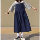 3/4-sleeve Striped T-shirt / Jumper A-line Midi Dress
