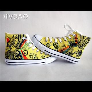 Colorful World High-top Canvas Sneakers