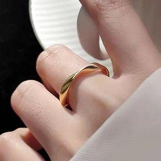 Wavy Polished Alloy Open Ring