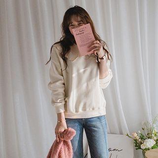Scallop-edge Sailor-collar Sweatshirt