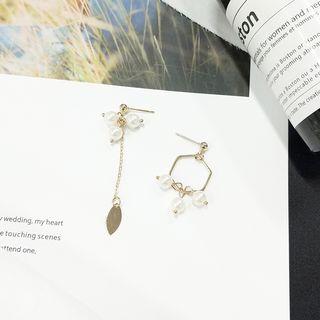 Asymmetric Beaded Earring / Clip-on Earring