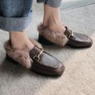 Faux Fur Paneled Loafers