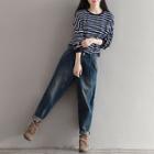 Harem Jeans / Striped Pullover
