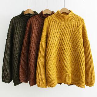 Mock-neck Chunky Sweater