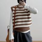 Striped Knit Vest Sweater Tank Top