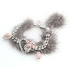 Grey Snow Deer Crystal Bracelet One Size