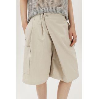 Wrap-front Wide-leg Shorts