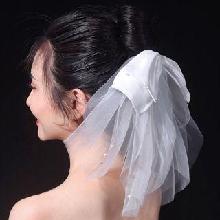 Bow Wedding Veil White - One Size