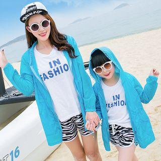 Family Matching Hooded Zip-up Thin Jacket