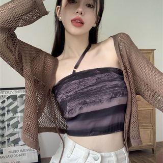 Asymmetrical Crop Camisole Top / Cardigan