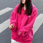 Heart Embroidery Zip-up Hooded Jacket