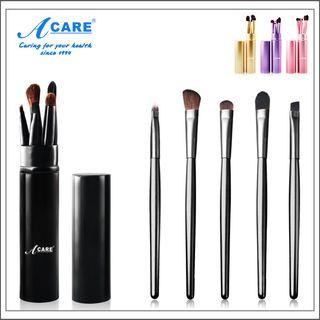 Set Of 5: Makeup Brush + Case