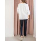 Plus Size Elbow-sleeve Boxy Printed T-shirt