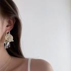 Flower Alloy Dangle Earring 1 Pair - 925 Silver Needle Earrings - Gold - One Size