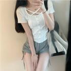 Cropped T-shirt / Drawstring Hot Pants