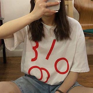 Printed Crewneck Short-sleeve Top