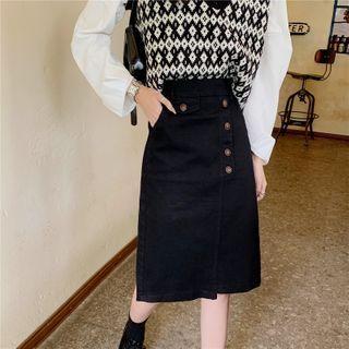 High-waist Side-slitpencil Skirt