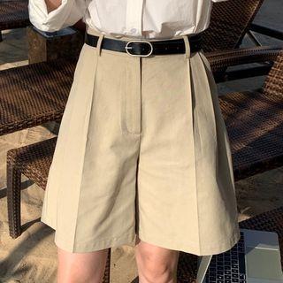 Plain Wide Leg Shorts Off-white - M