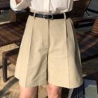 Plain Wide Leg Shorts Off-white - M