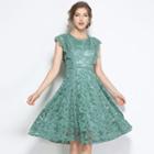 Flutter Sleeve Lace A-line Dress