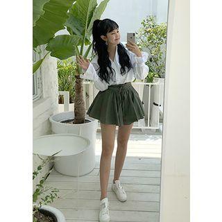 Lace-up Flared Mini Skort