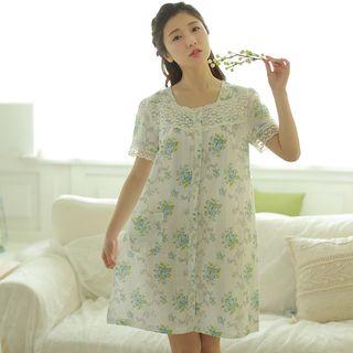 Floral Print Short-sleeve Sleepdress