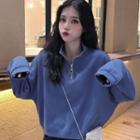 Wide Plain Cropped Sweatshirt