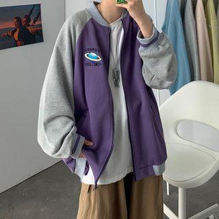 Planet Embroidered Zip-up Jacket