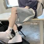 Wide Leg Plain Sweatshorts