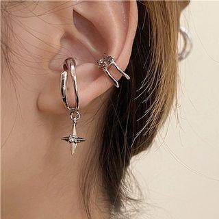 Set Of 2: Alloy Cuff Earring (various Designs) 4222 - Set Of 2 - Silver - One Size