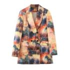 Double-breasted Printed Blazer