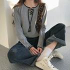 Lace-up Lace-up T-shirt Gray - One Size