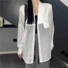 Long-sleeve Panel Button-up Shirt