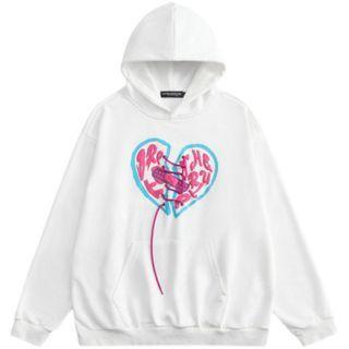 Couple Matching Heart Lace-up Hooded Sweatshirt