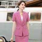 Short-sleeve Blazer / Mini Pencil Skirt