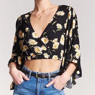 Floral Ruffled Cropped Top