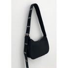 Eyelet-strap Crossbody Bag Black - One Size