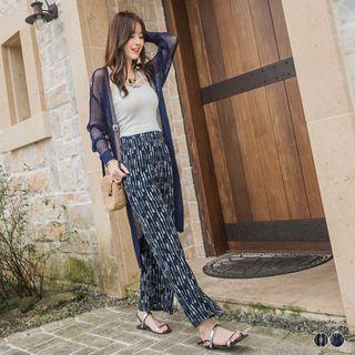 Print Wide-leg Chiffon Pants
