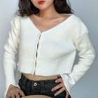 Cropped Mohair Knit Top