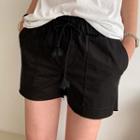 Drawcord Pocket Cotton Shorts