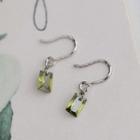 Rectangle Rhinestone Sterling Silver Dangle Earring