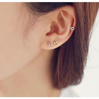 Tiny Rhinestone Alphabet Earrings