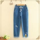 Panda Embroidered Jeans