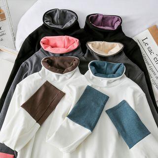 Cowl-neck Colorblock T-shirt