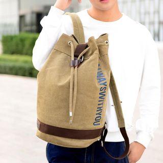 Canvas Drawstring-waist Backpack