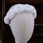 Flower Fabric Faux Pearl Wedding Headband White - One Size