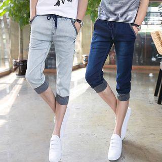 Petal Gather-waist Jeans
