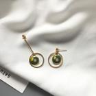 Non-matching Glaze Dangle Earring 1 Pair - S925silver Earrings - One Size