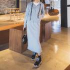 Set: Brushed-fleece Hoodie + Band-waist Long Skirt